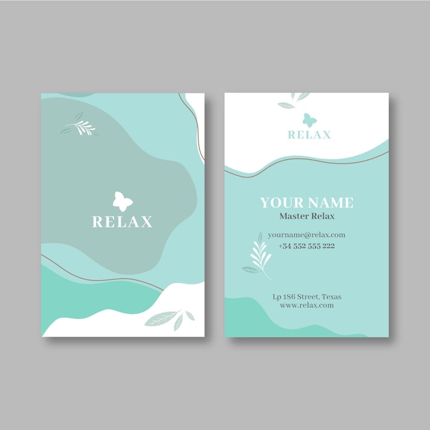 Vector meditation and mindfulness business card