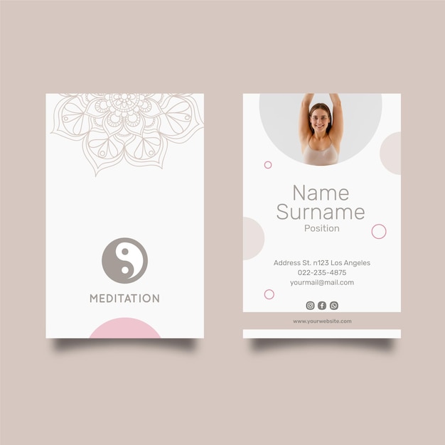 Meditation and mindfulness double-sided business card