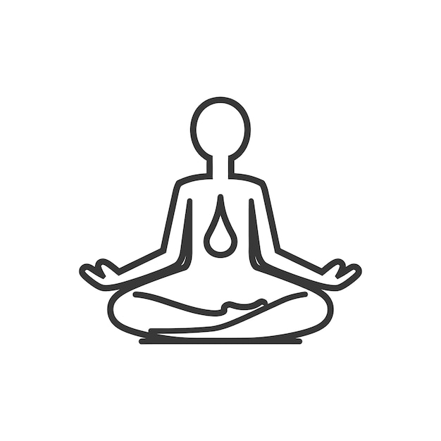 meditation in minimalist line art icon logo symbol