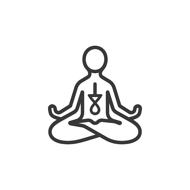 meditation in minimalist line art icon logo symbol