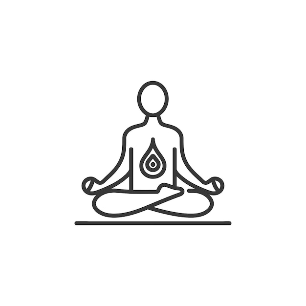 meditation in minimalist line art icon logo symbol