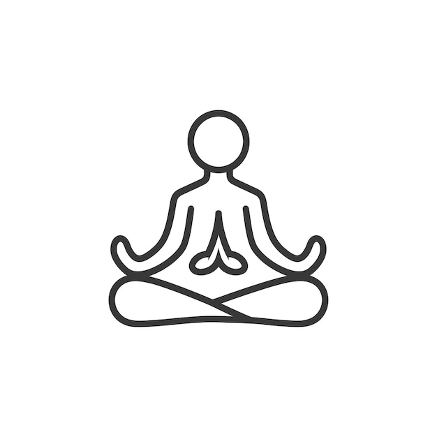 meditation in minimalist line art icon logo symbol