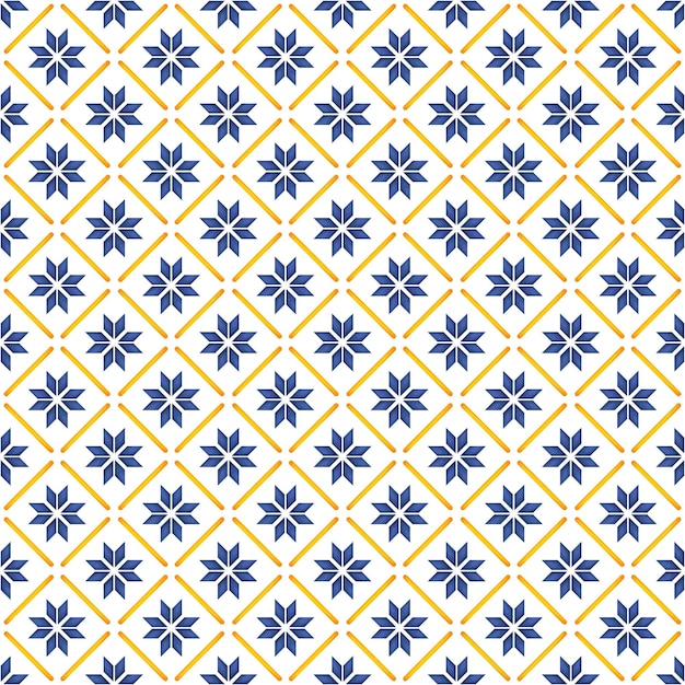 Mediterranean pattern blue and yellow theme