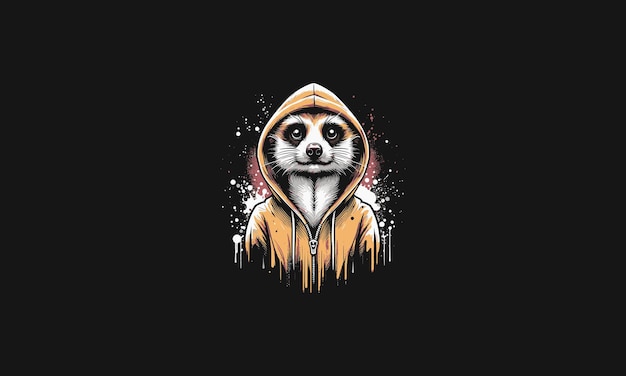 meerkat wearing jacket vector illustration design