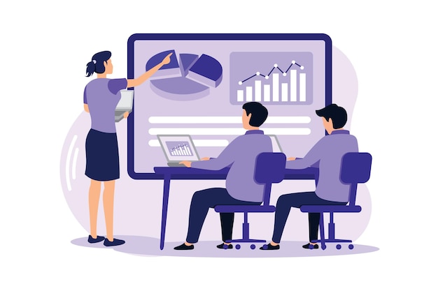 Meeting flat modern design illustration