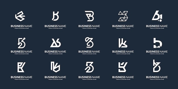 Mega bundle letter b monogram abstract style, logotype initial b inspiration for business corporate.