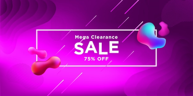 Mega Clearance Sale Banner Fluid Color 