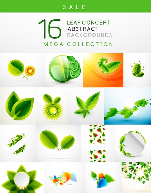 Mega collection of leaf abstract backgrounds