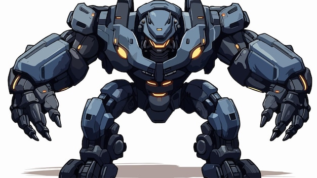 Mega Mech Enforcer Standing Top View Illustration