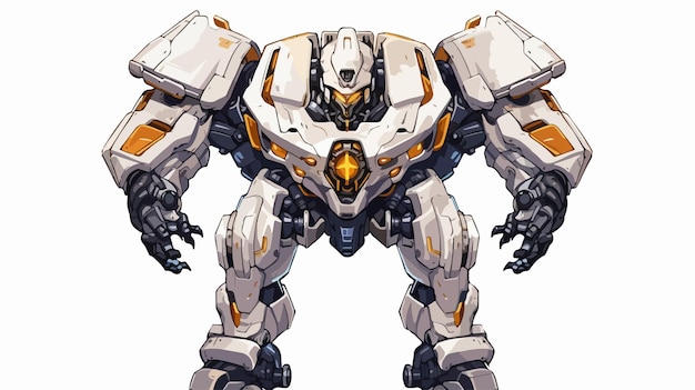 Mega Mech Enforcer Standing Top View Illustration