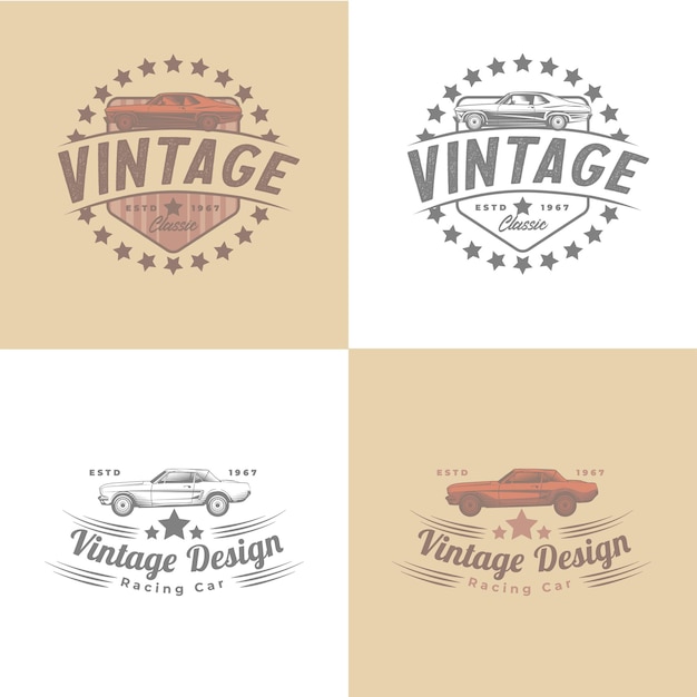 Mega pack Vintage transportation signs collection for car service auto parts logo design template