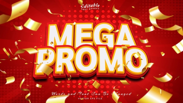 Mega promo 3d style text effect