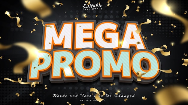 Mega promo 3d style text effect