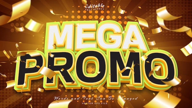 Mega promo 3d style text effect