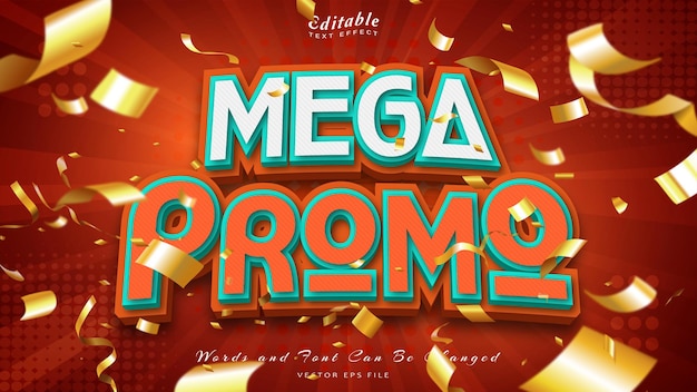 Mega promo 3d style text effect