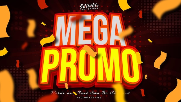 Mega promo editable text effect