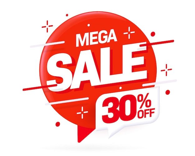 Mega sale 30 percent off sticker label template