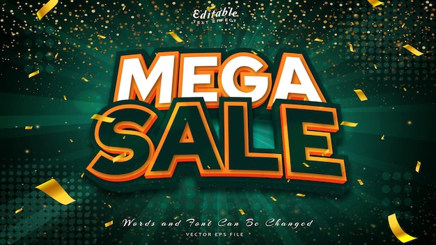 Mega sale 3d style editable text effect