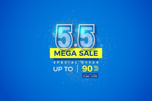 Mega sale at 5 5with double border