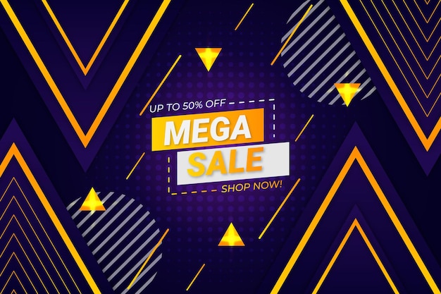 Mega Sale Background Dark Purple Style