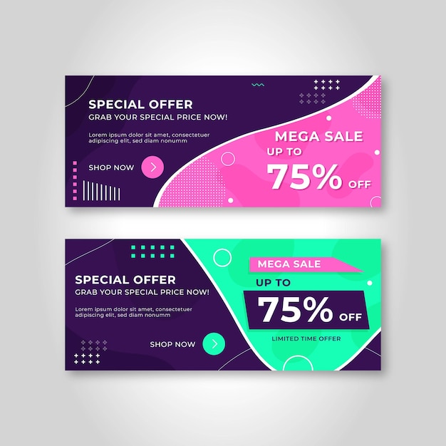 Mega sale banner business promotion template design Premium Vector