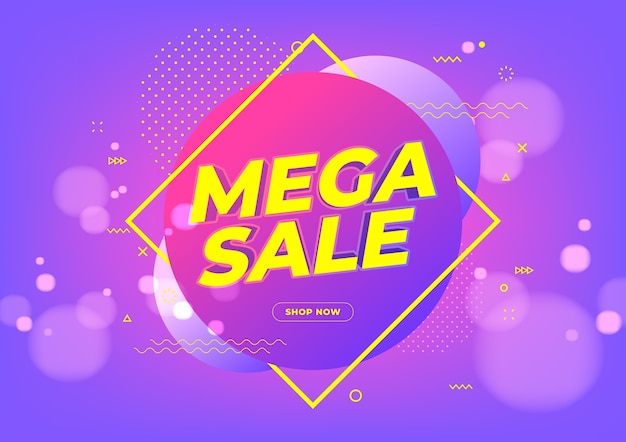 Mega sale banner template.