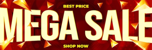 Mega sale banner with best price promotion