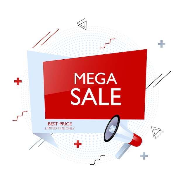 Mega Sale banner with megaphone