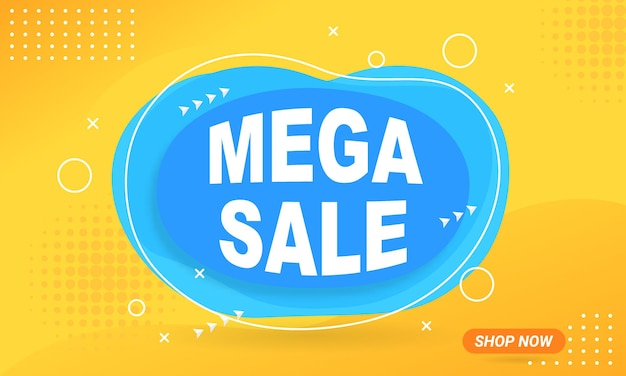 Mega sale bubble banner. Promotion ad banner