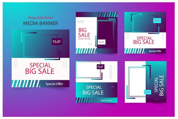 Mega sale colourful banner design