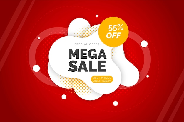 Mega sale discount banner promotion background