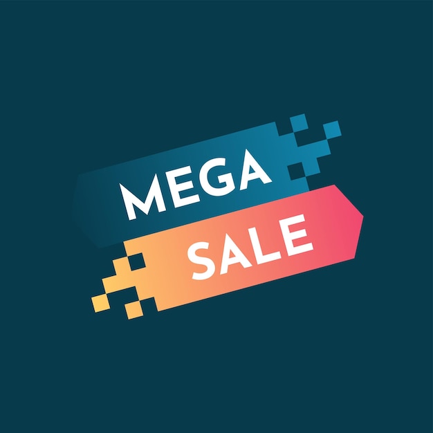 Mega sale label illustration template design