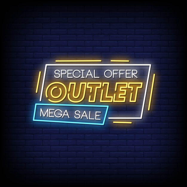 Mega Sale Neon Signs Style Text