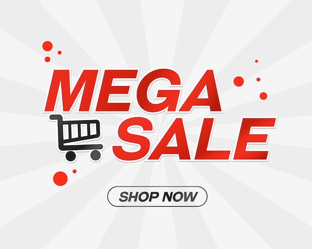 Mega sale shopping vector template