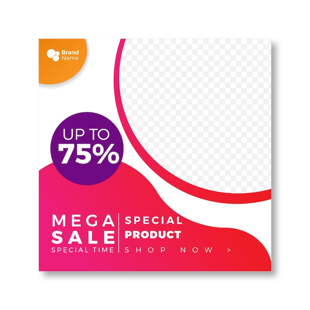 Mega sale social media promotion banner