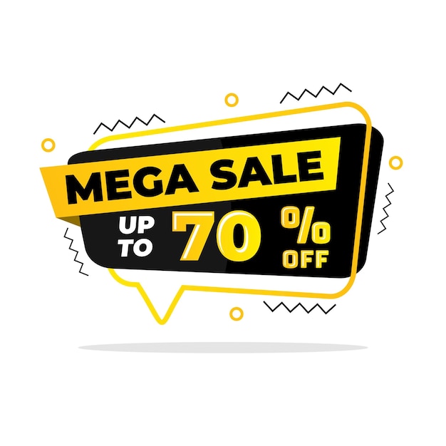 Mega sale special offer for promotion marketing web and print design. End of season discount.