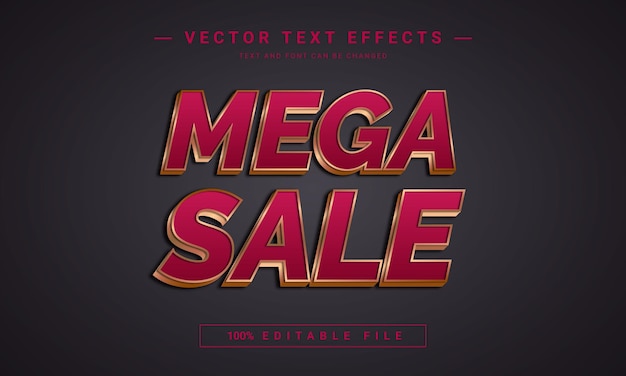 Mega sale text effect template