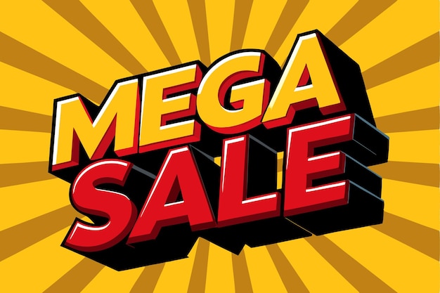 Mega Sale Typography Banner Design