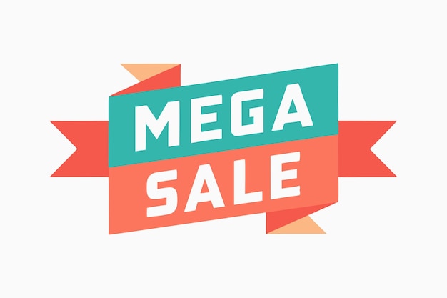 Mega Sale Typography Banner or sticker Design