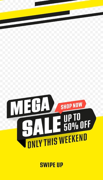 Mega sale up to percent off stories template