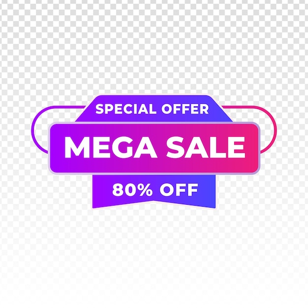 Mega sale with transparent background