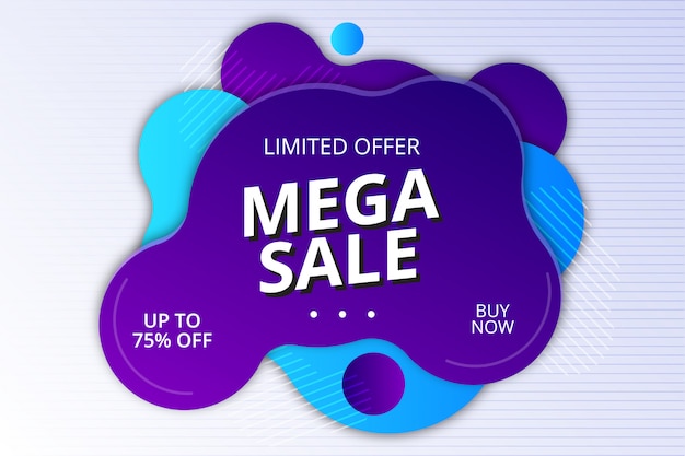 Mega sales background with abstract shapes