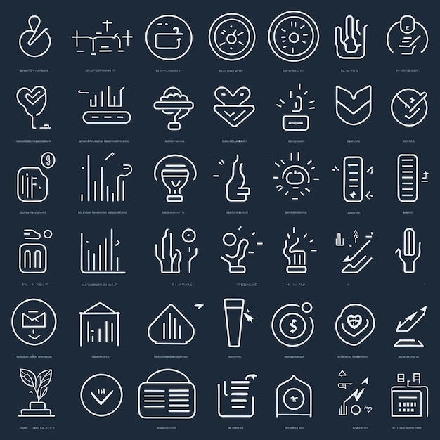 Mega set of icons in trendy line style Business ecommerce finance accounting Big set Icons coll