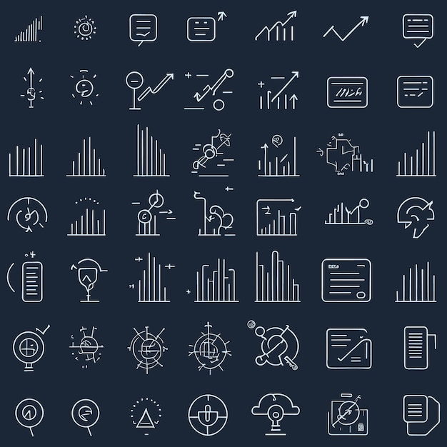 Mega set of icons in trendy line style Business ecommerce finance accounting Big set Icons coll