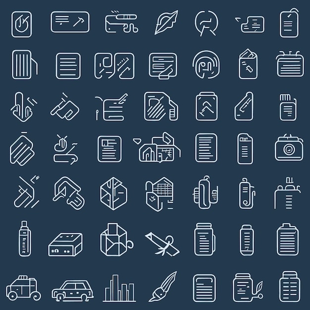 Mega set of icons in trendy line style Business ecommerce finance accounting Big set Icons coll