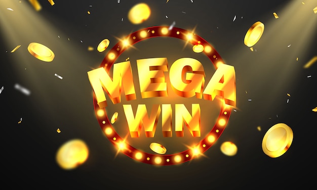 Mega win Casino Luxury vip invitation with confetti Celebration party Gambling