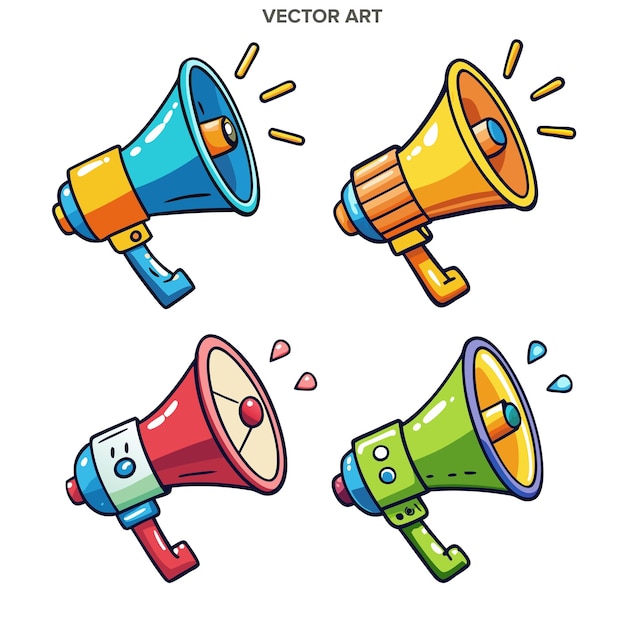 A Megaphone doodle Illustration vector graphics resource