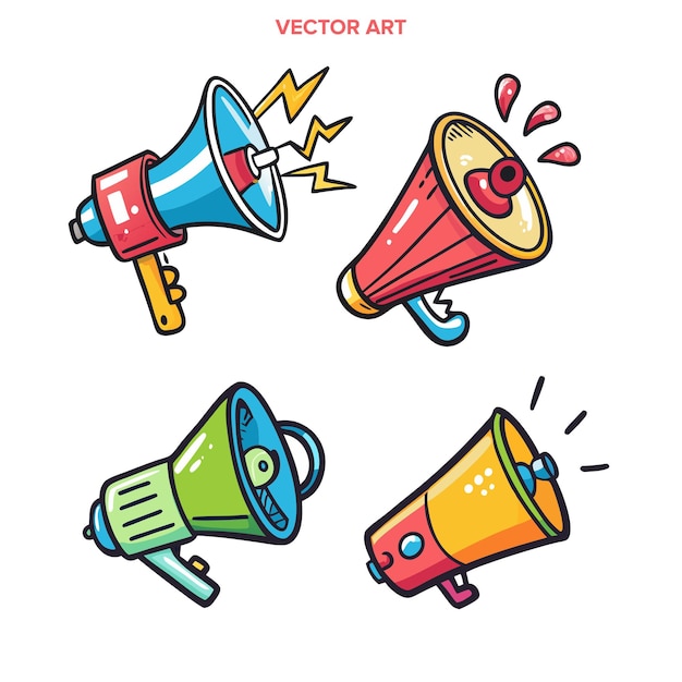 A Megaphone doodle Illustration vector graphics resource