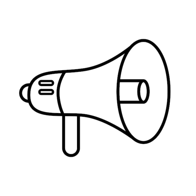 Megaphone line art icon vector isolated with white background