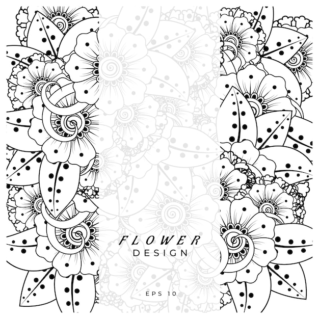 Vector mehndi flower decorative ornament in ethnic oriental style doodle ornament outline hand draw